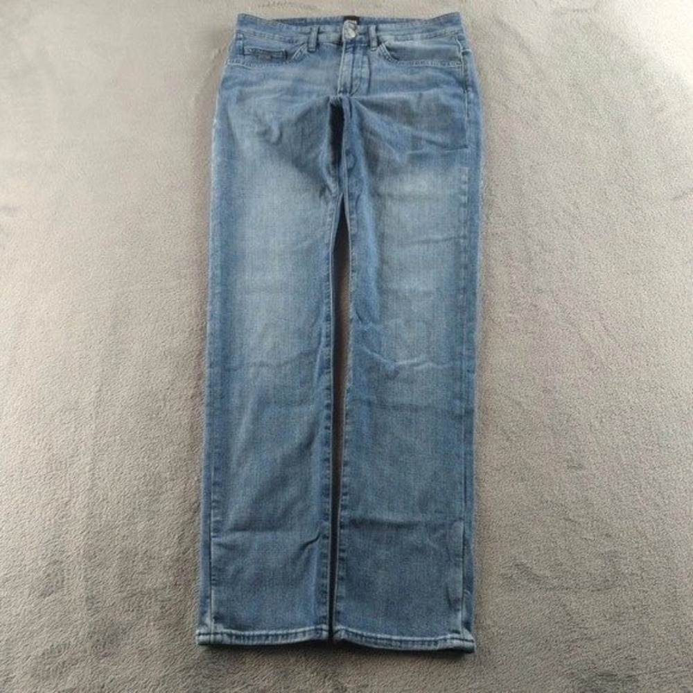 BOSS Delaware Jeans‎ Mens 30x32 Blue Light Wash Slim Fit Italian Candiani Denim
